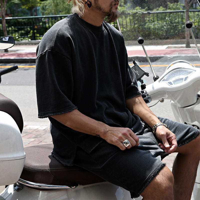 Kenji | Men's Loose Fit Cotton Tee and Shorts Set