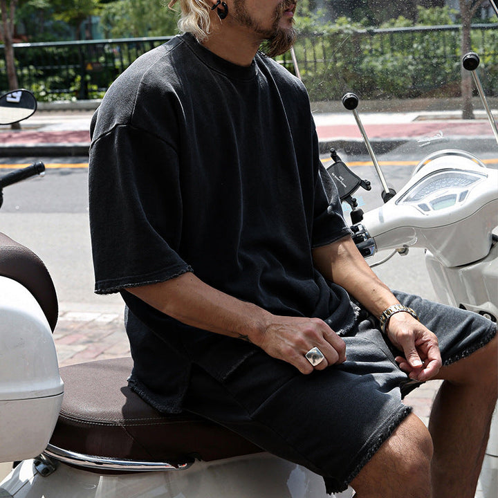 Kenji | Men's Loose Fit Cotton Tee and Shorts Set