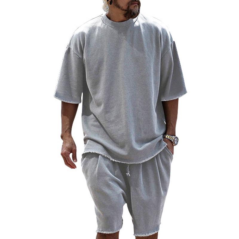 Kenji | Men's Loose Fit Cotton Tee and Shorts Set