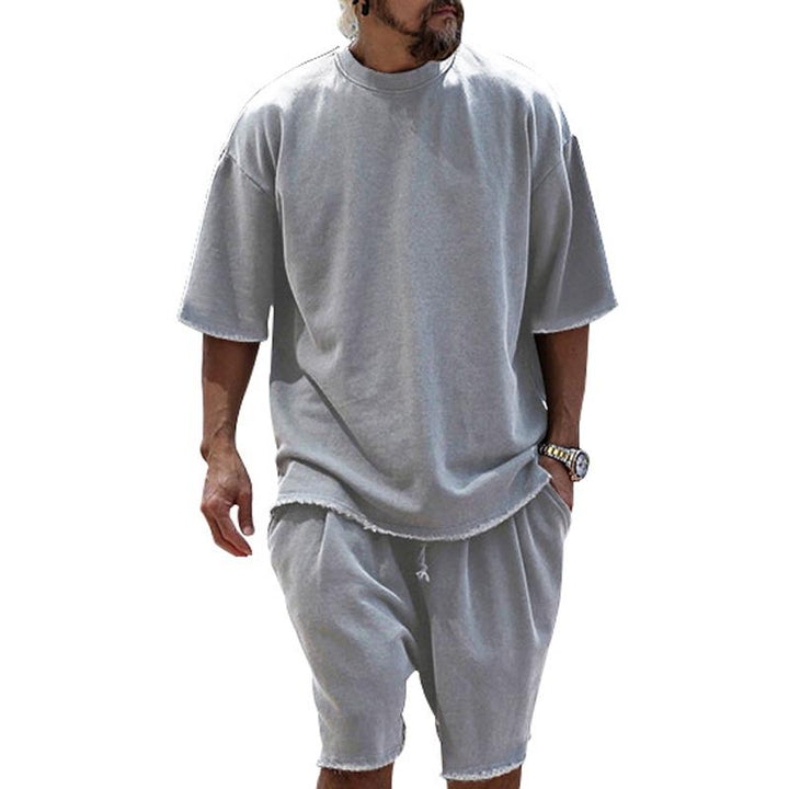 Kenji | Men's Loose Fit Cotton Tee and Shorts Set