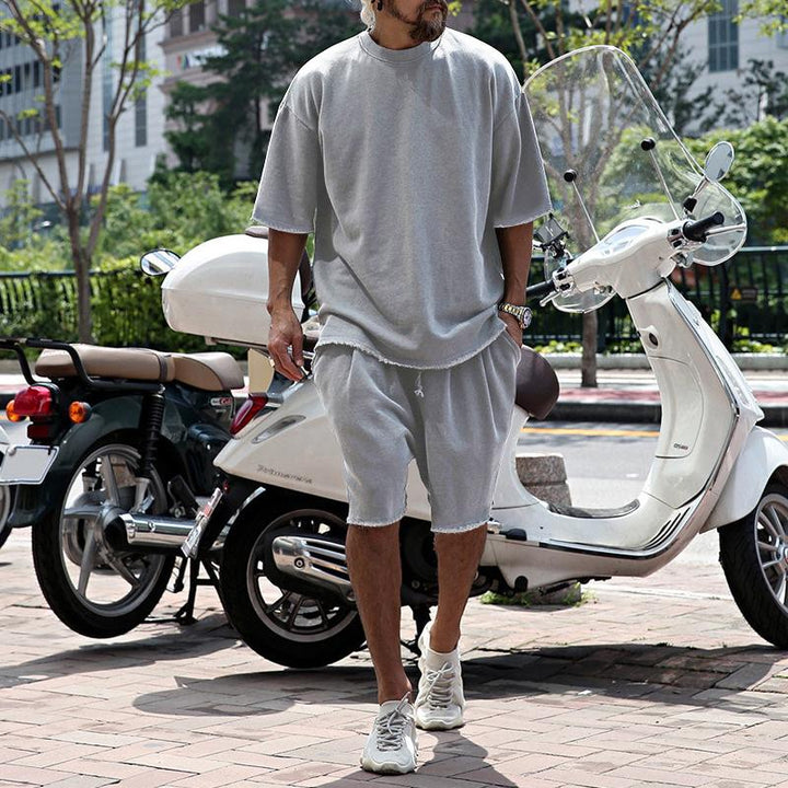 Kenji | Men's Loose Fit Cotton Tee and Shorts Set