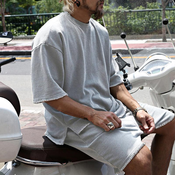 Kenji | Men's Loose Fit Cotton Tee and Shorts Set