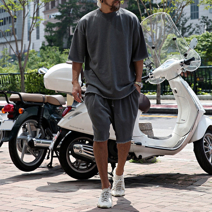 Kenji | Men's Loose Fit Cotton Tee and Shorts Set