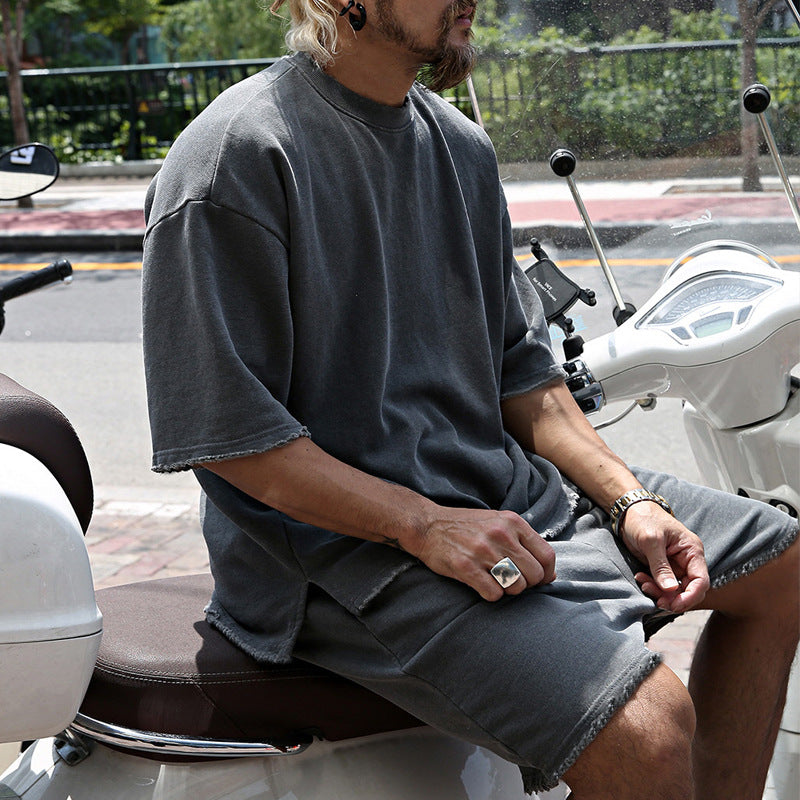 Kenji | Men's Loose Fit Cotton Tee and Shorts Set