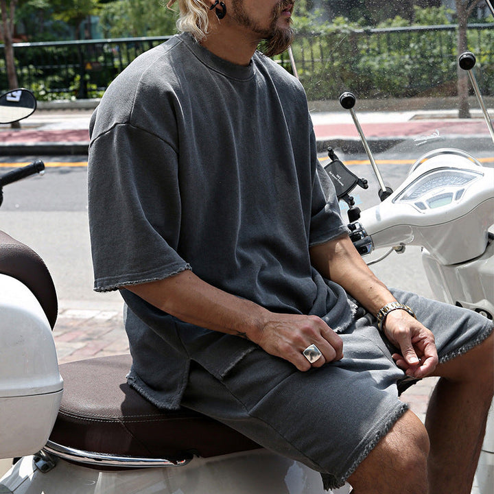 Kenji | Men's Loose Fit Cotton Tee and Shorts Set