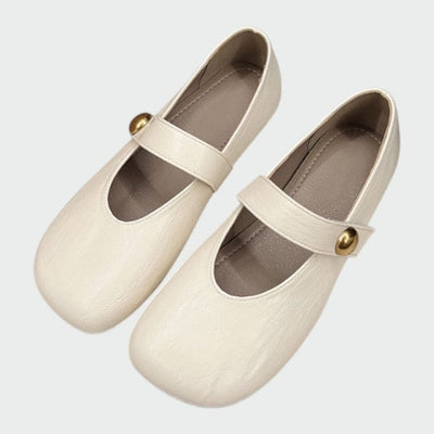 Olivia | Round-Toe Button Mary Jane Shoes