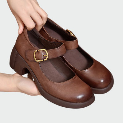 Olivia | Chunky-Heel Buckle Mary Jane Shoes