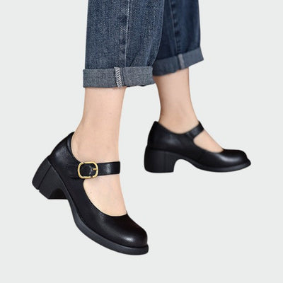 Olivia | Chunky-Heel Buckle Mary Jane Shoes