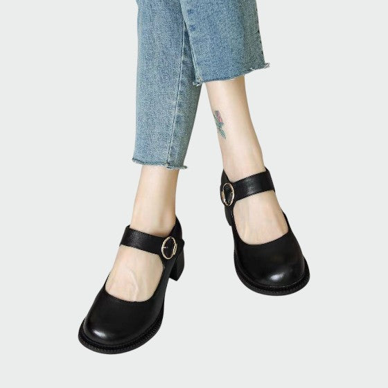 Olivia | Chunky-Heel Buckle Mary Jane Shoes