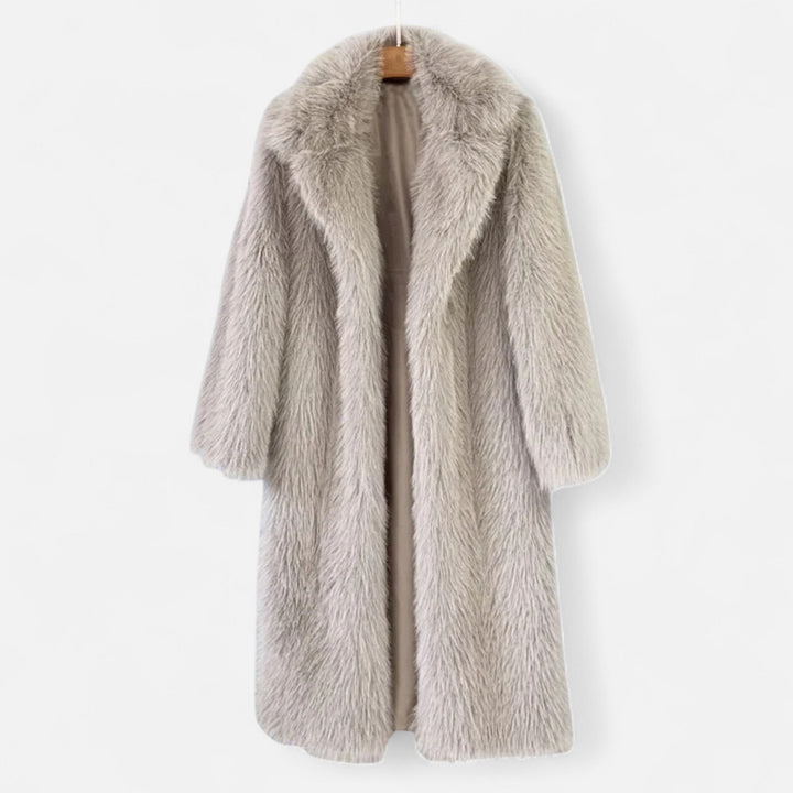 Women's Long Fur Coat with Full-Length Design