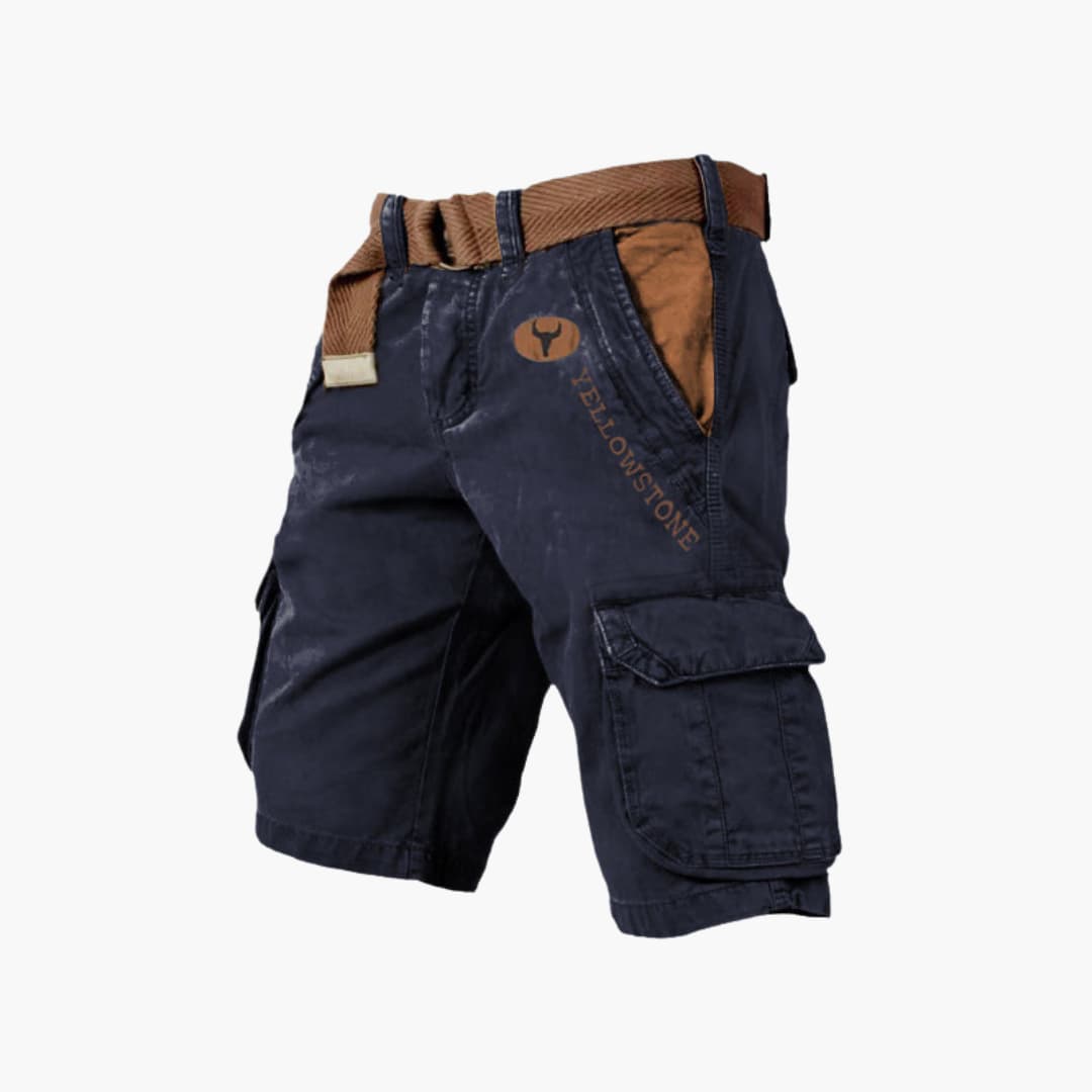 Lance | Men's Belted Multi-Pocket Loose Cargo Shorts