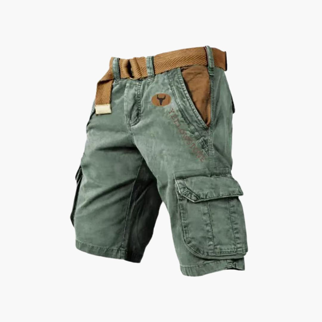 Lance | Men's Belted Multi-Pocket Loose Cargo Shorts
