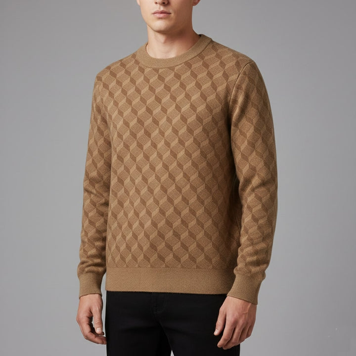 Lancelin | Men's Diamond Lattice Knit Sweater