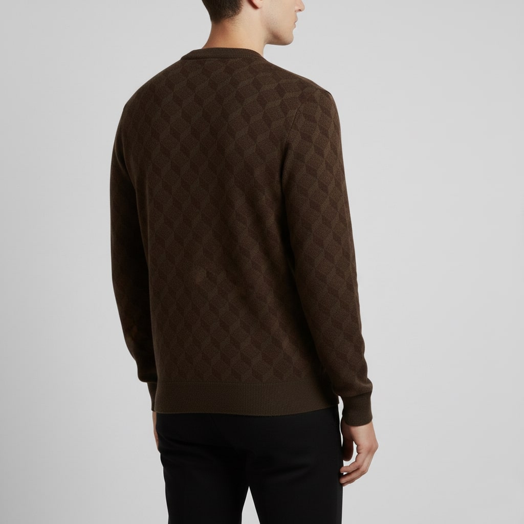 Lancelin | Men's Diamond Lattice Knit Sweater