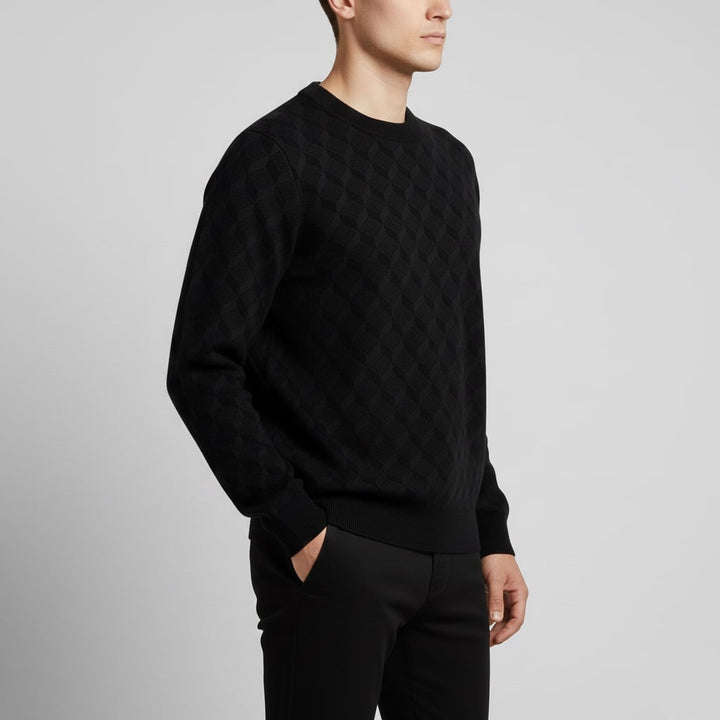 Lancelin | Men's Diamond Lattice Knit Sweater