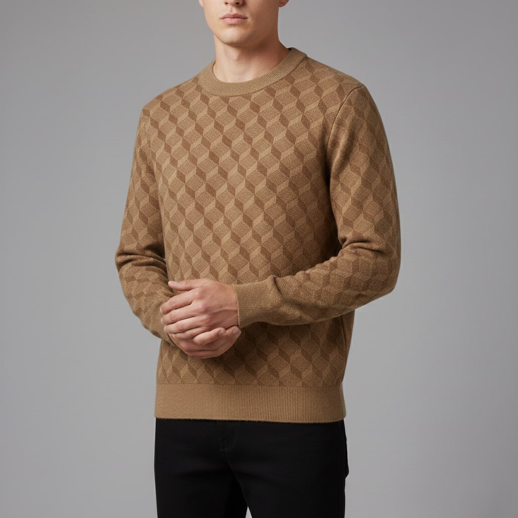 Lancelin | Men's Diamond Lattice Knit Sweater