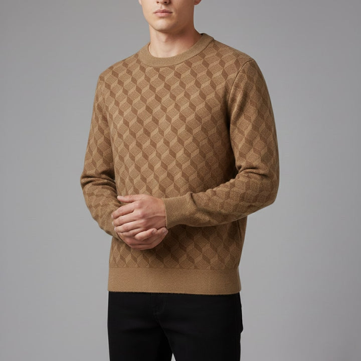 Lancelin | Men's Diamond Lattice Knit Sweater