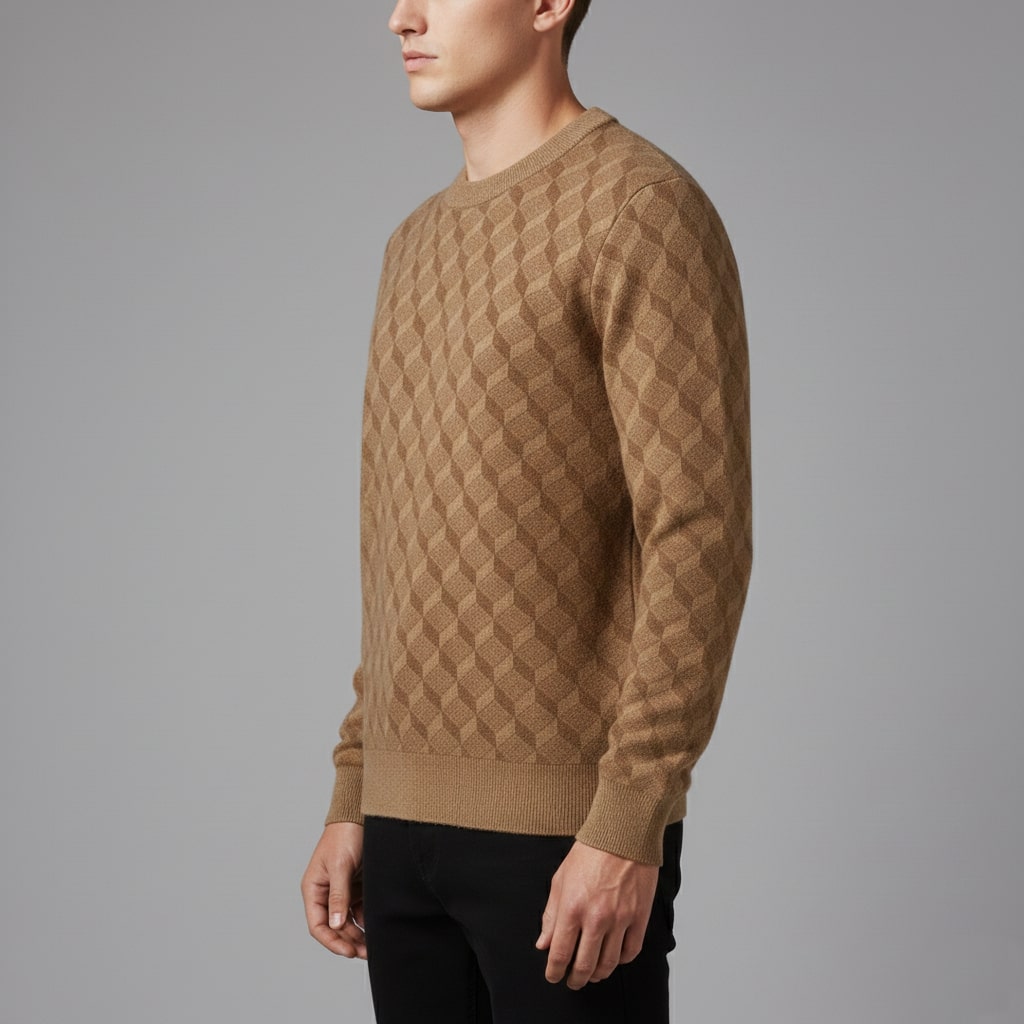 Lancelin | Men's Diamond Lattice Knit Sweater