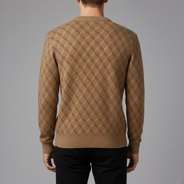 Lancelin | Men's Diamond Lattice Knit Sweater