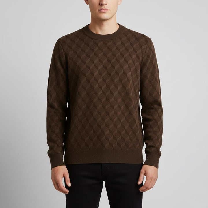 Lancelin | Men's Diamond Lattice Knit Sweater