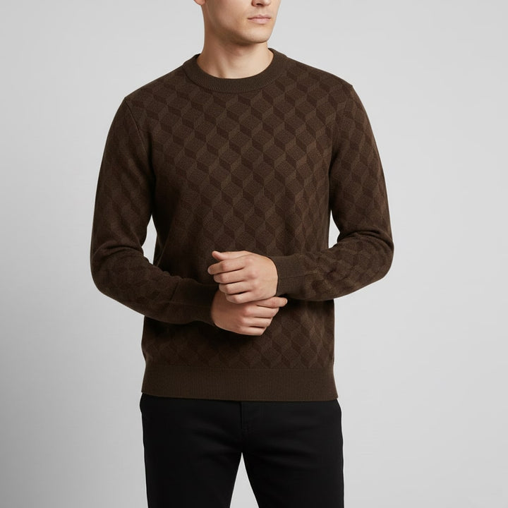 Lancelin | Men's Diamond Lattice Knit Sweater