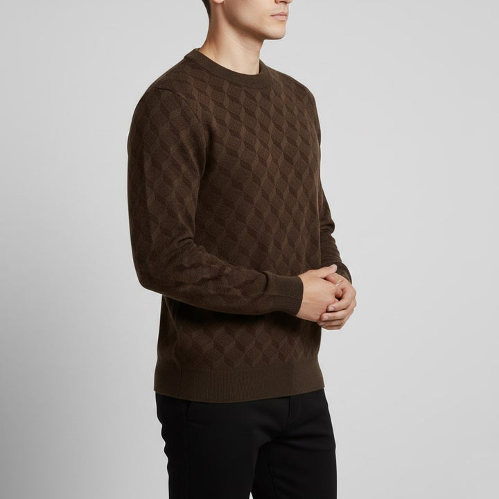 Lancelin | Men's Diamond Lattice Knit Sweater