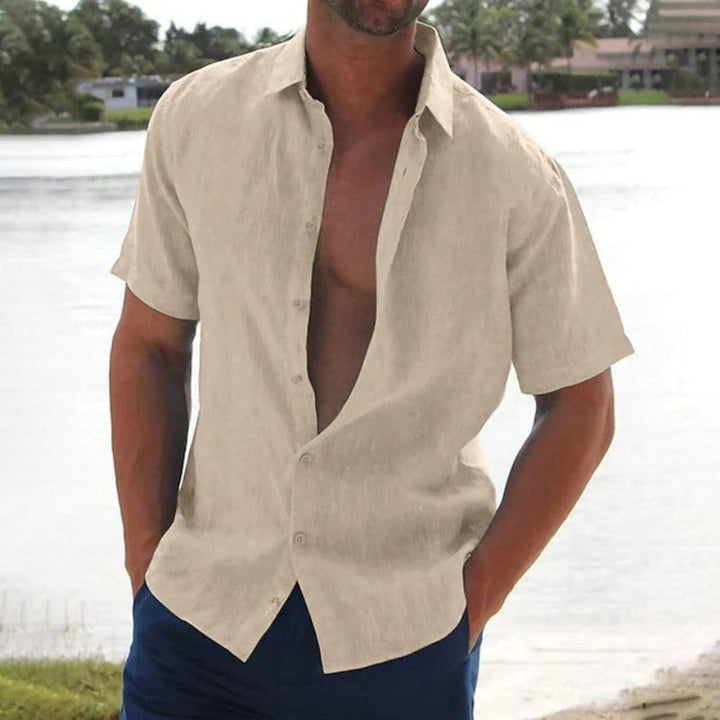 Men's Casual Short Sleeve Shirt in Linen