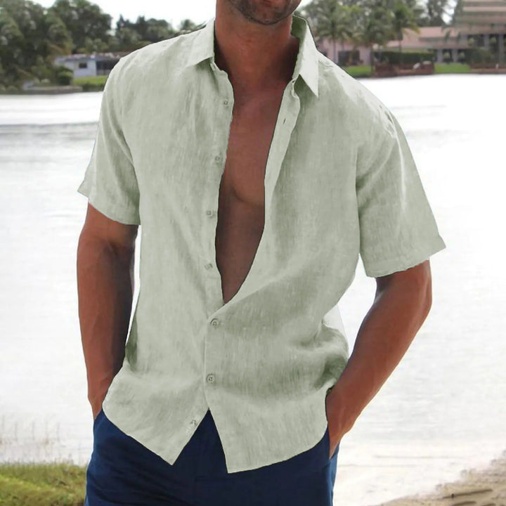 Men's Casual Short Sleeve Shirt in Linen