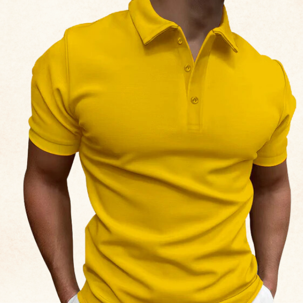 Laurence | Men's Textured Pique Knit Short Sleeve Polo Shirt
