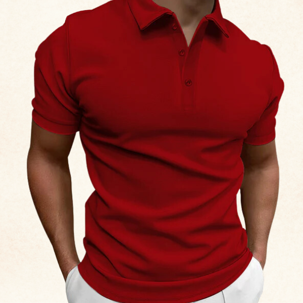 Laurence | Men's Textured Pique Knit Short Sleeve Polo Shirt