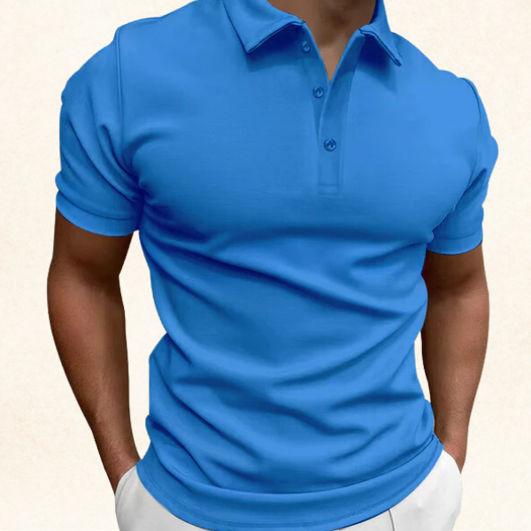 Laurence | Men's Textured Pique Knit Short Sleeve Polo Shirt