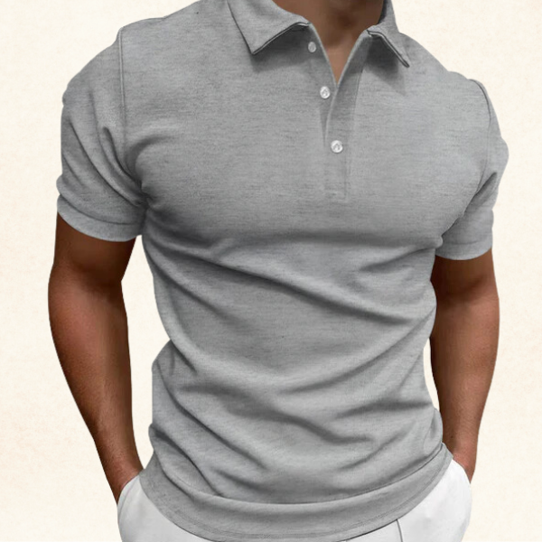 Laurence | Men's Textured Pique Knit Short Sleeve Polo Shirt