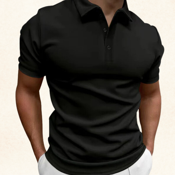 Laurence | Men's Textured Pique Knit Short Sleeve Polo Shirt