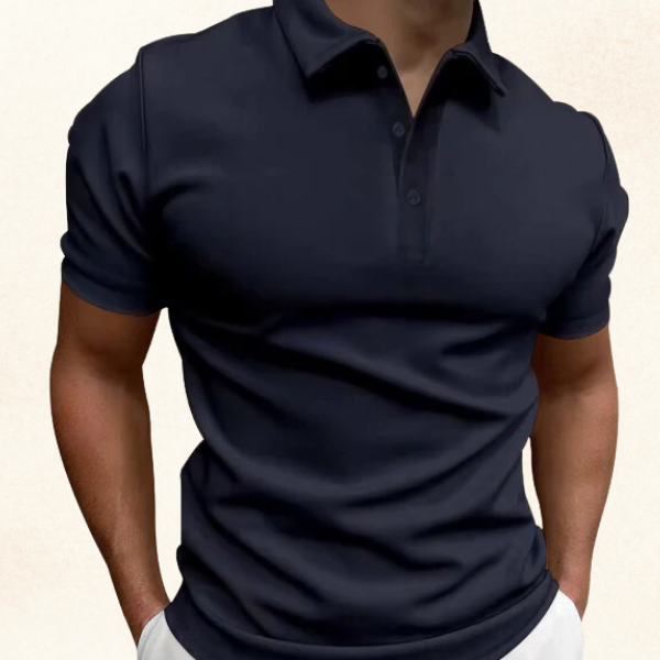 Laurence | Men's Textured Pique Knit Short Sleeve Polo Shirt