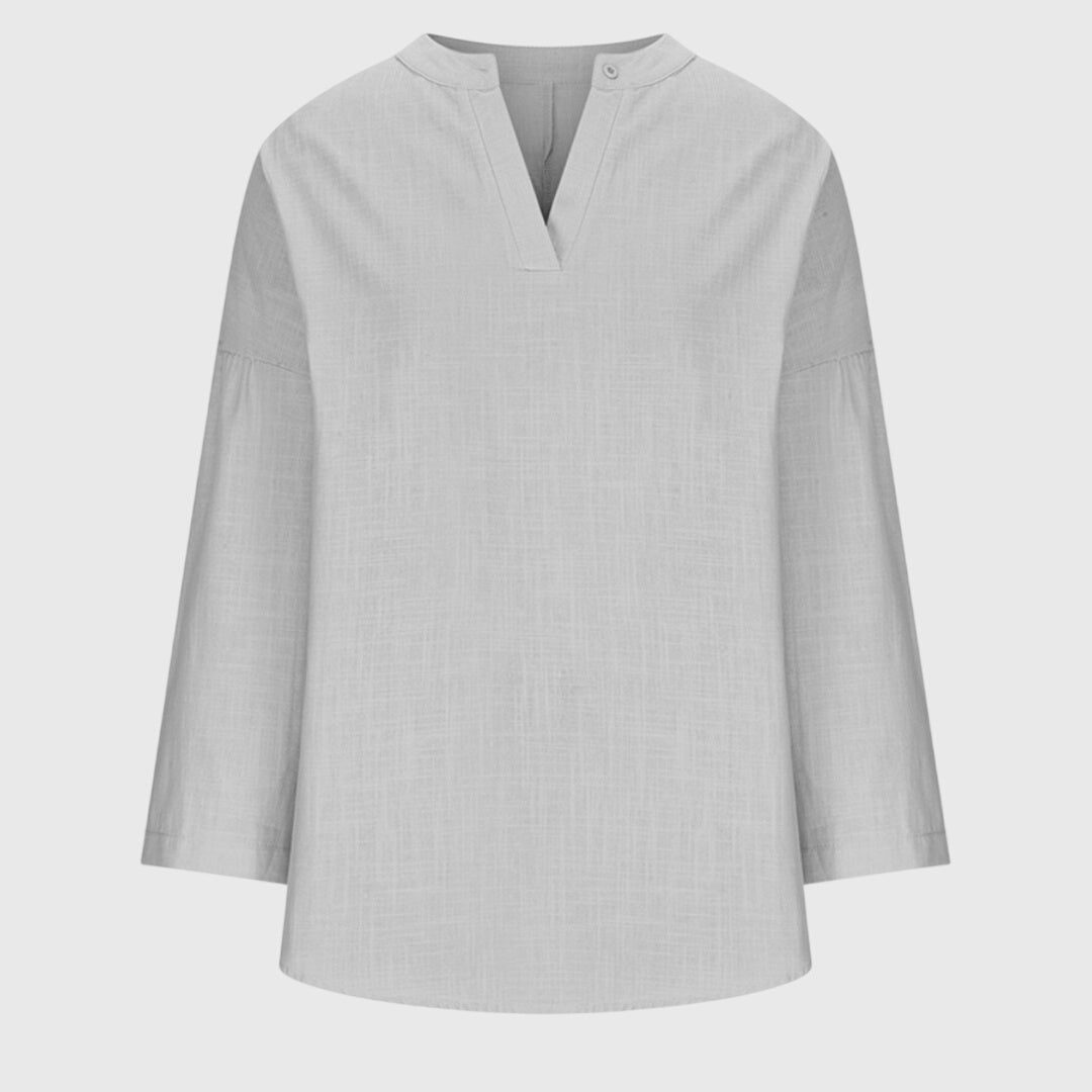 Lenara | Women's Flowy Round Neck Elegant Beach Shirt