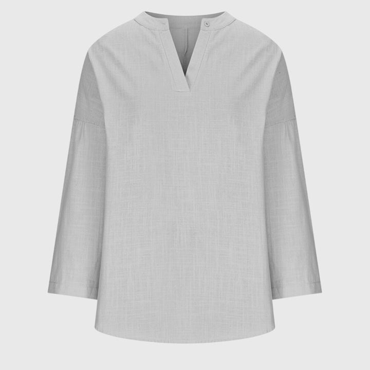 Lenara | Women's Flowy Round Neck Elegant Beach Shirt