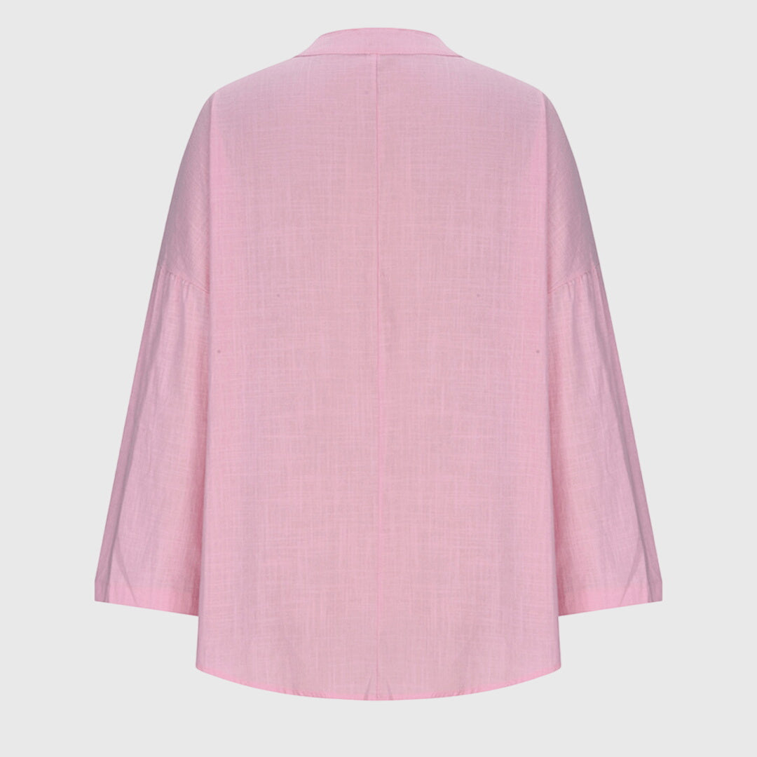 Lenara | Women's Flowy Round Neck Elegant Beach Shirt