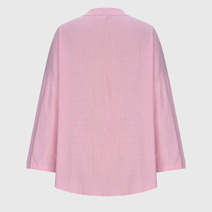Lenara | Women's Flowy Round Neck Elegant Beach Shirt