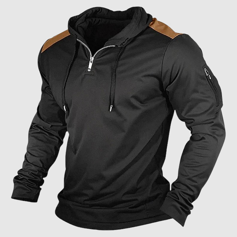 Leobald | Men's Contrast Shoulder Zip Hoodie