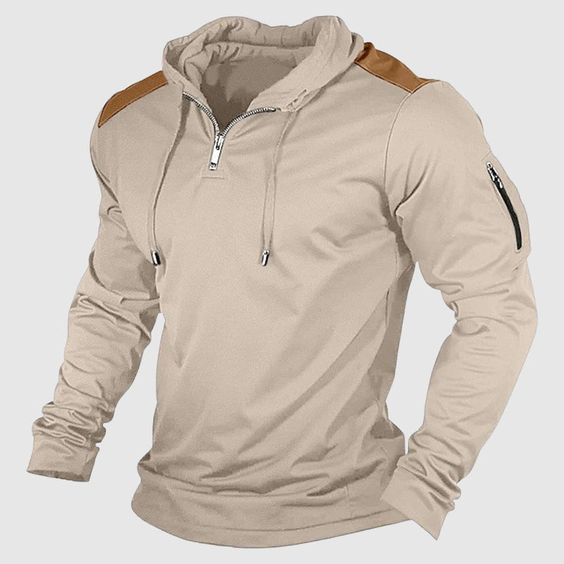 Leobald | Men's Contrast Shoulder Zip Hoodie