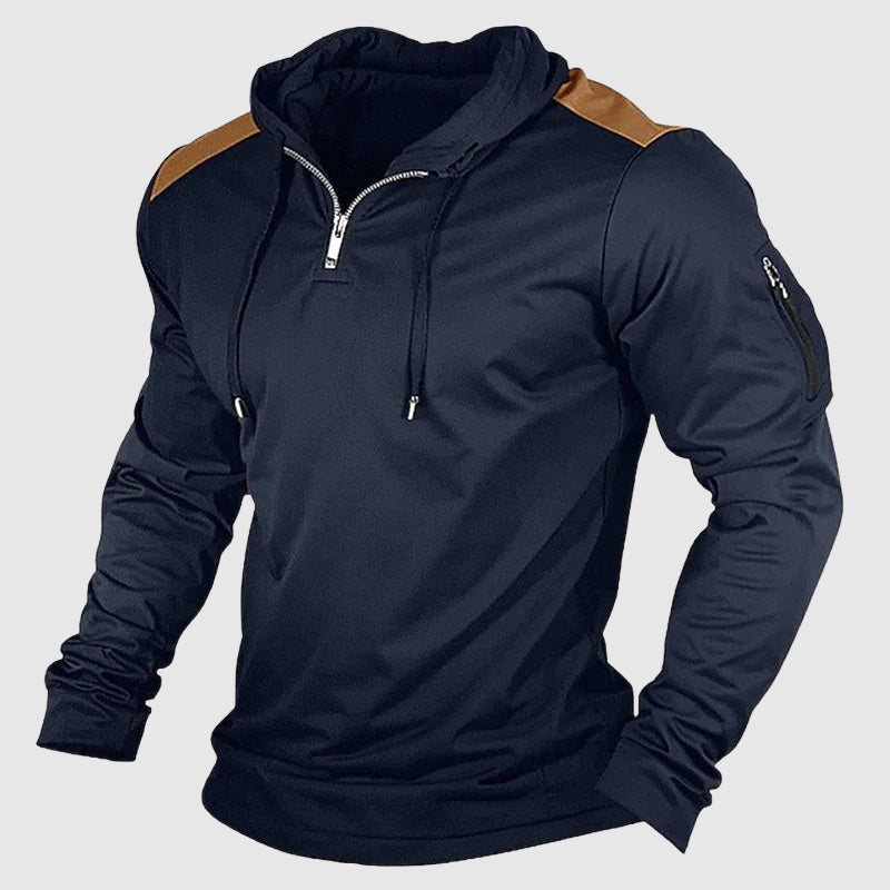 Leobald | Men's Contrast Shoulder Zip Hoodie