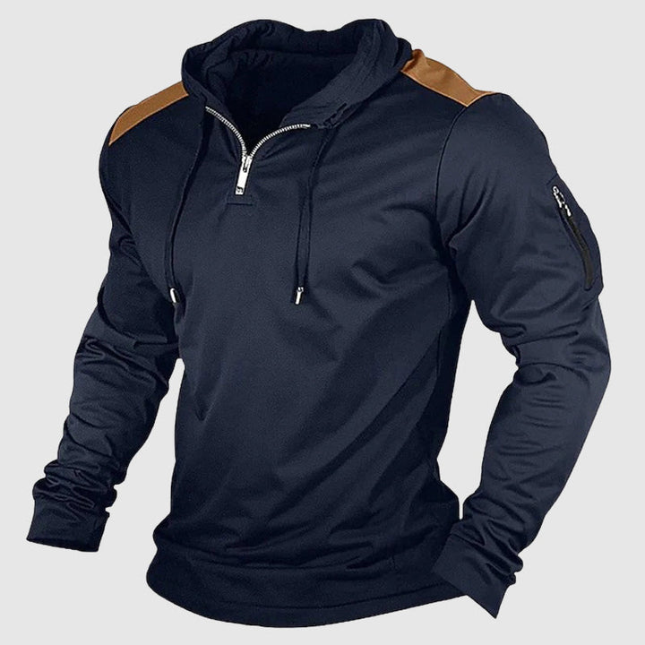 Leobald | Men's Contrast Shoulder Zip Hoodie