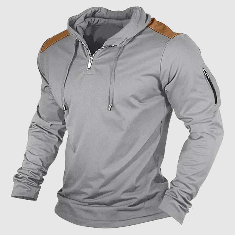 Leobald | Men's Contrast Shoulder Zip Hoodie