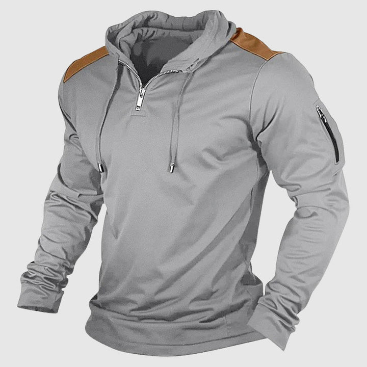 Leobald | Men's Contrast Shoulder Zip Hoodie