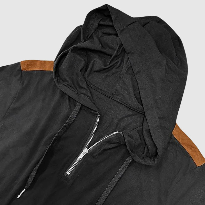 Leobald | Men's Contrast Shoulder Zip Hoodie