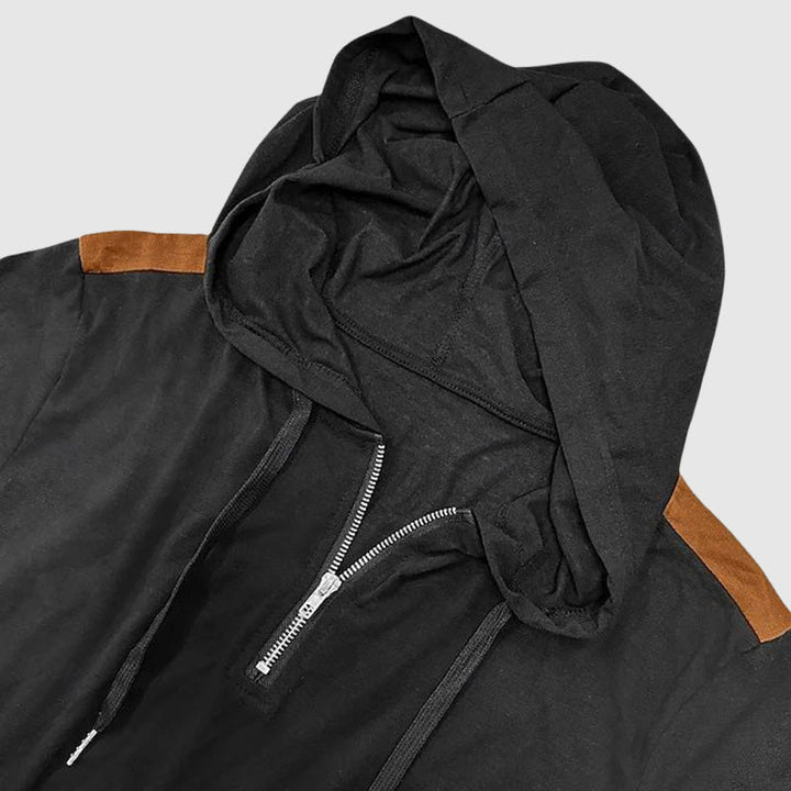 Leobald | Men's Contrast Shoulder Zip Hoodie