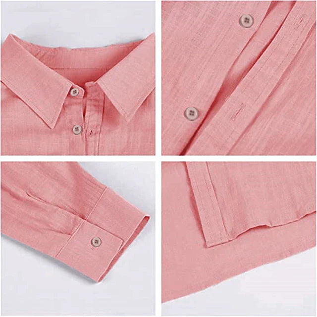 Men's Linen Shirt with Cotton-Linen Blend for Summer