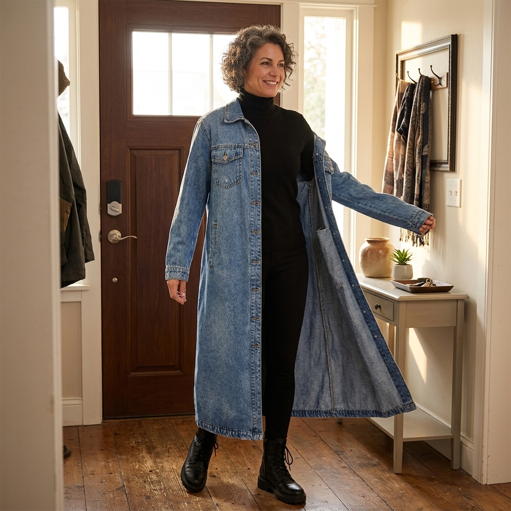 Jacinthe | Women's Longline Oversized Trucker Coat