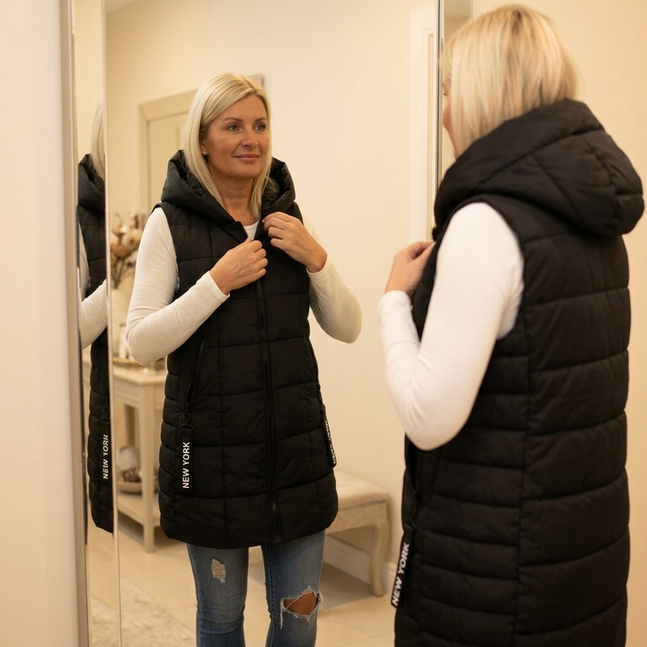 Ginette | Women's Longline Hooded Puffer Gilet