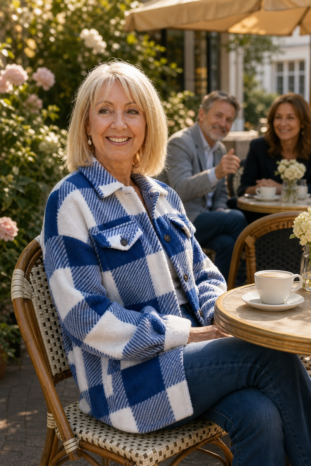 Colombe | Women's Buffalo Check Overshirt Jacket with Chest Pockets